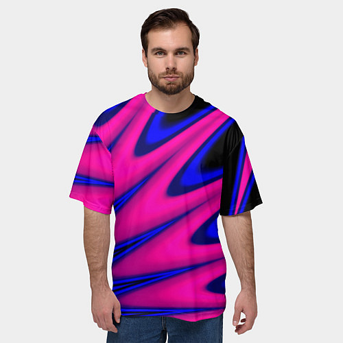Мужская футболка оверсайз Multicolored color neon / 3D-принт – фото 3