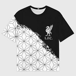Футболка оверсайз мужская Liverpool краски текстура геометрия, цвет: 3D-принт
