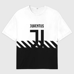 Футболка оверсайз мужская Ювентус полосы геометрия линии, цвет: 3D-принт