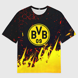 Футболка оверсайз мужская Borussia краски соты, цвет: 3D-принт