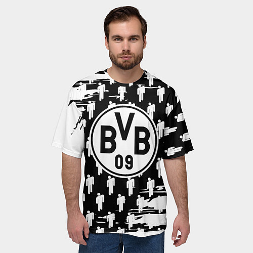 Мужская футболка оверсайз Borussia люди краски / 3D-принт – фото 3