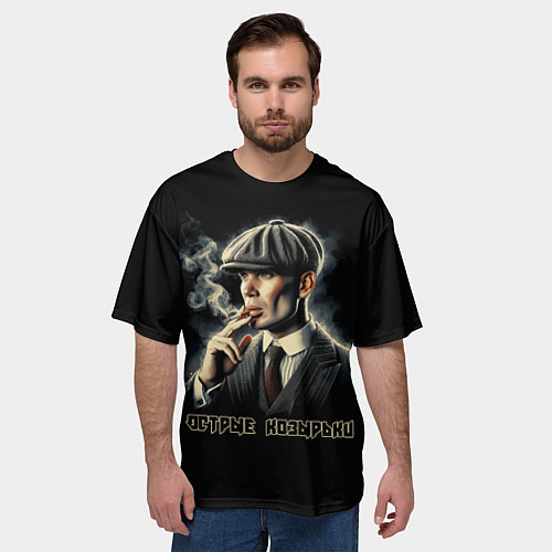 Мужская футболка оверсайз Острые козырьки Шелби / 3D-принт – фото 3