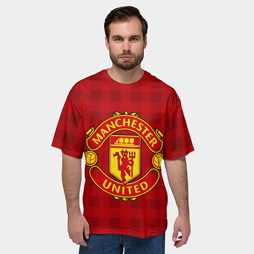 Мужская футболка оверсайз Manchester United / 3D-принт – фото 3