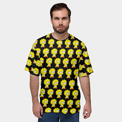 Футболка оверсайз мужская Лиза Симпсон: узор, цвет: 3D-принт — фото 2