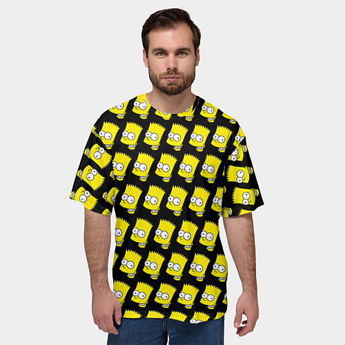 Мужская футболка оверсайз Барт Симпсон: узор / 3D-принт – фото 3