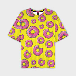 Мужская футболка оверсайз Пончики Гомера