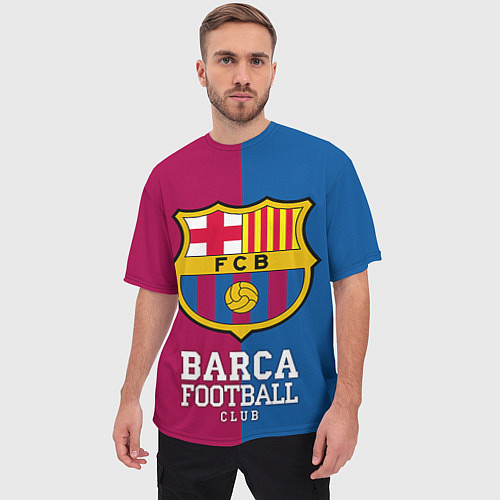 Мужская футболка оверсайз Barca Football / 3D-принт – фото 3