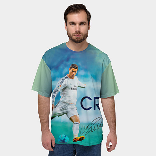 Мужская футболка оверсайз CR Ronaldo / 3D-принт – фото 3