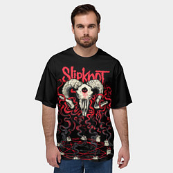 Футболка оверсайз мужская Slipknot, цвет: 3D-принт — фото 2