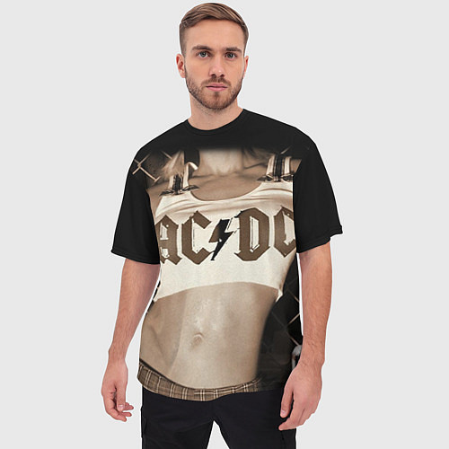 Мужская футболка оверсайз AC/DC Girl / 3D-принт – фото 3