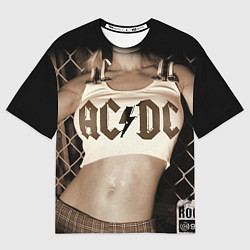 Футболка оверсайз мужская AC/DC Girl, цвет: 3D-принт