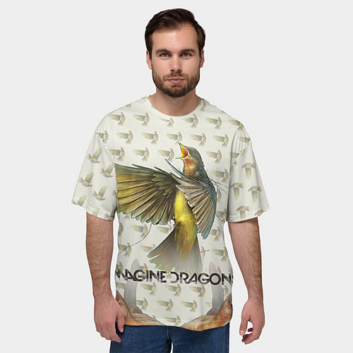 Мужская футболка оверсайз Imagine Dragons: Fly / 3D-принт – фото 3