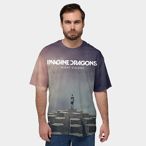 Мужская футболка оверсайз Imagine Dragons: Night Visions / 3D-принт – фото 3