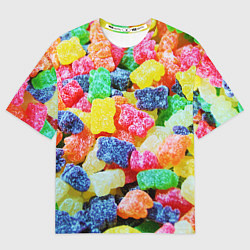 Футболка оверсайз мужская Мармеладные мишки, цвет: 3D-принт