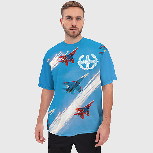 Мужская футболка оверсайз Самолеты ВВС / 3D-принт – фото 3
