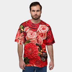 Футболка оверсайз мужская Ассорти из цветов, цвет: 3D-принт — фото 2