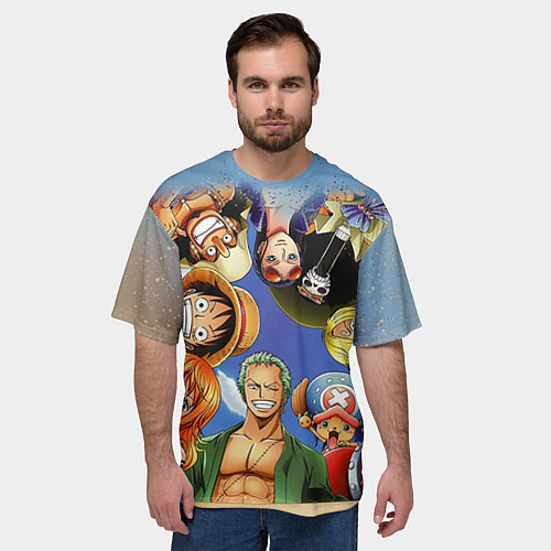 Мужская футболка оверсайз One Piece / 3D-принт – фото 3
