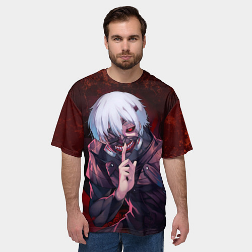 Мужская футболка оверсайз Токийский Гуль / 3D-принт – фото 3