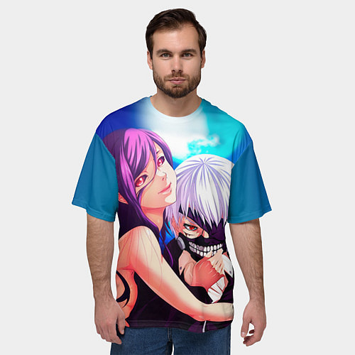 Мужская футболка оверсайз Токийский Гуль / 3D-принт – фото 3