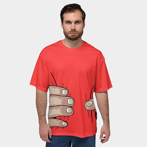 Мужская футболка оверсайз Рука / 3D-принт – фото 3