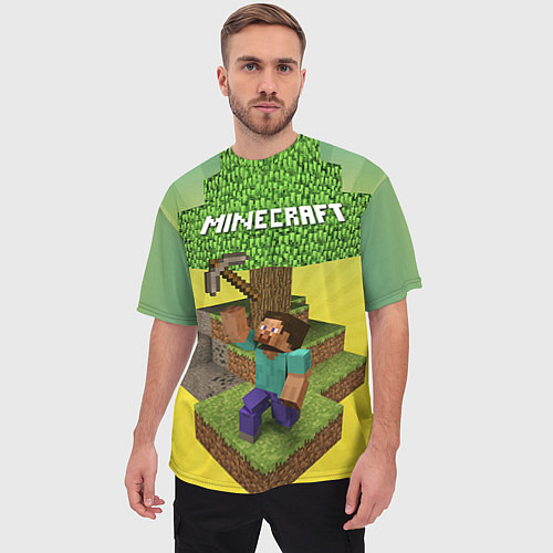 Мужская футболка оверсайз Minecraft Tree / 3D-принт – фото 3