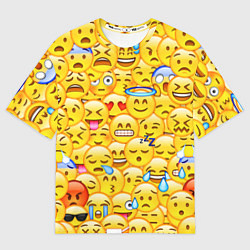 Футболка оверсайз мужская Emoji, цвет: 3D-принт