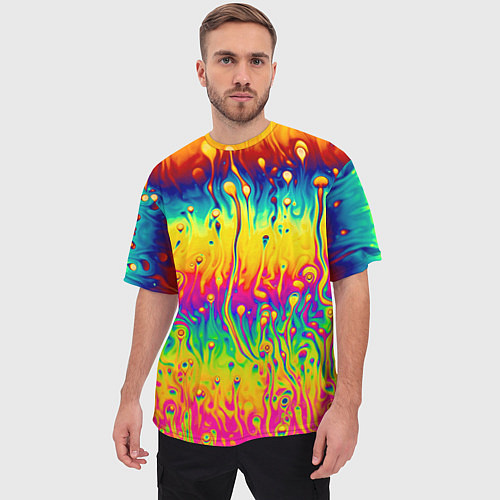 Мужская футболка оверсайз Tie dye / 3D-принт – фото 3