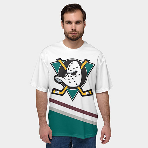 Мужская футболка оверсайз Anaheim Ducks Selanne / 3D-принт – фото 3