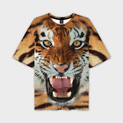 Футболка оверсайз мужская Взгляд тигра, цвет: 3D-принт