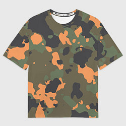 Футболка оверсайз мужская Камуфляж: хаки/оранжевый, цвет: 3D-принт