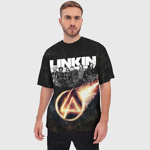 Мужская футболка оверсайз Linkin Park: Comet / 3D-принт – фото 3