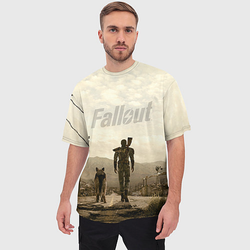 Мужская футболка оверсайз Fallout City / 3D-принт – фото 3