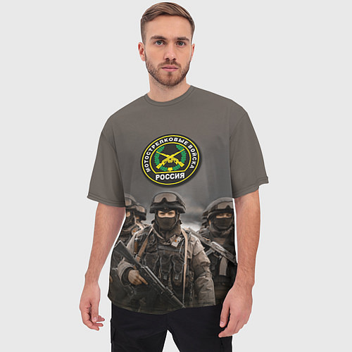 Мужская футболка оверсайз Мотострелковые войска - солдаты / 3D-принт – фото 3
