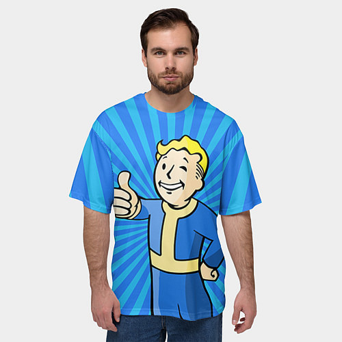 Мужская футболка оверсайз Fallout Blue / 3D-принт – фото 3