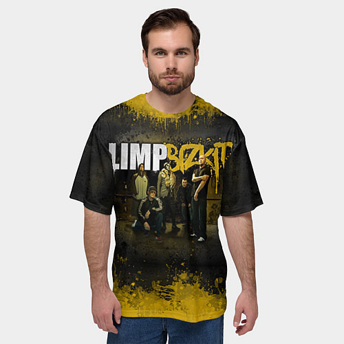 Мужская футболка оверсайз Limp Bizkit: Gold Street / 3D-принт – фото 3