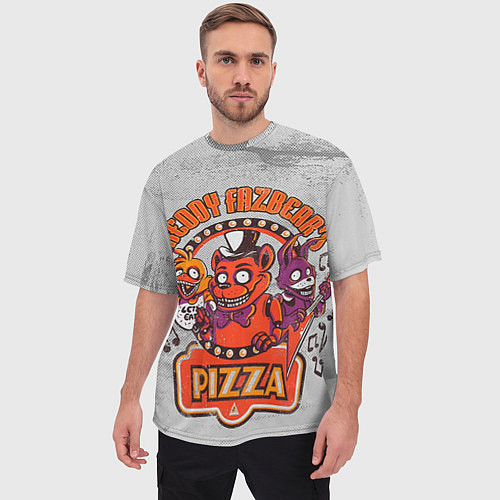 Мужская футболка оверсайз Freddy Pizza / 3D-принт – фото 3