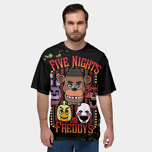 Мужская футболка оверсайз Five Nights At Freddy's / 3D-принт – фото 3