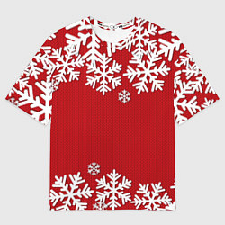 Футболка оверсайз мужская Снежинки, цвет: 3D-принт