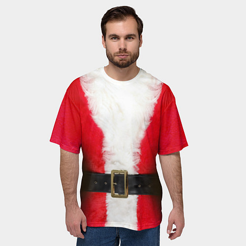 Мужская футболка оверсайз Дед мороз / 3D-принт – фото 3