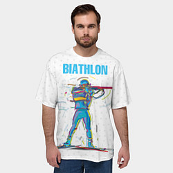 Футболка оверсайз мужская Биатлон, цвет: 3D-принт — фото 2