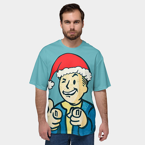 Мужская футболка оверсайз Fallout New Year / 3D-принт – фото 3