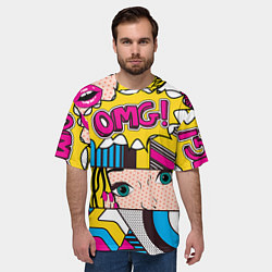 Футболка оверсайз мужская POP ART, цвет: 3D-принт — фото 2