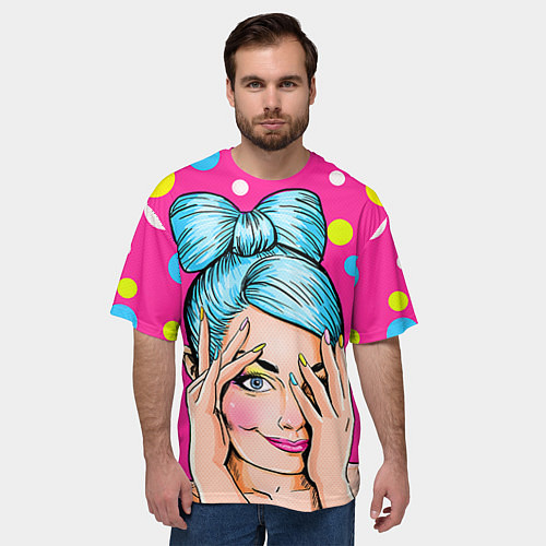 Мужская футболка оверсайз POP ART / 3D-принт – фото 3