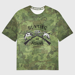 Футболка оверсайз мужская Hunting & Fishing, цвет: 3D-принт
