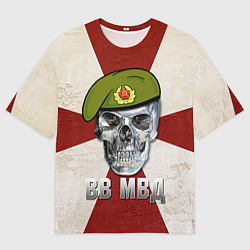 Футболка оверсайз мужская Череп: ВВ МВД, цвет: 3D-принт