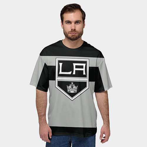 Мужская футболка оверсайз Los Angeles Kings / 3D-принт – фото 3
