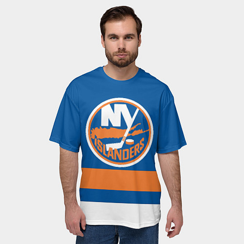 Мужская футболка оверсайз New York Islanders / 3D-принт – фото 3