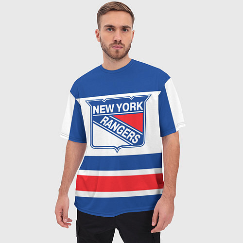 Мужская футболка оверсайз New York Rangers / 3D-принт – фото 3