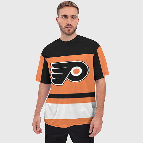 Мужская футболка оверсайз Philadelphia Flyers / 3D-принт – фото 3