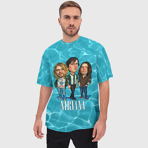 Мужская футболка оверсайз Nirvana: Water / 3D-принт – фото 3